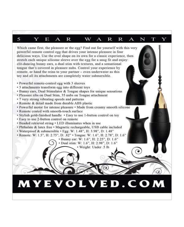 Evolved Egg Citement Rechargeable Bullet - Black/Gold - Image 2
