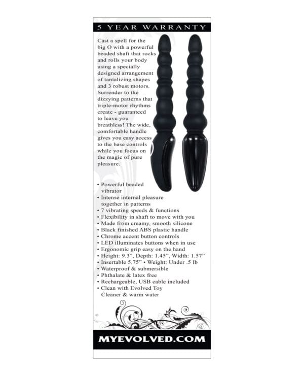 Evolved Magic Stick Beaded Vibrator - Black - Image 2