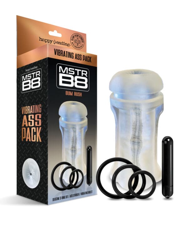 MSTR B8 Bum Rush Vibrating Ass Pack - Kit of 5 Clear - Image 3
