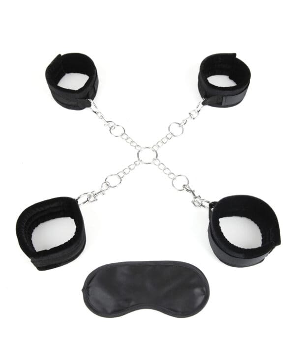 Lux Fetish Deluxe Chain Hogtie w/4 Universal Soft Restraint Cuffs - Image 2