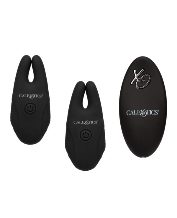 Silicone Nipple Clamps w/Remote - Black - Image 3