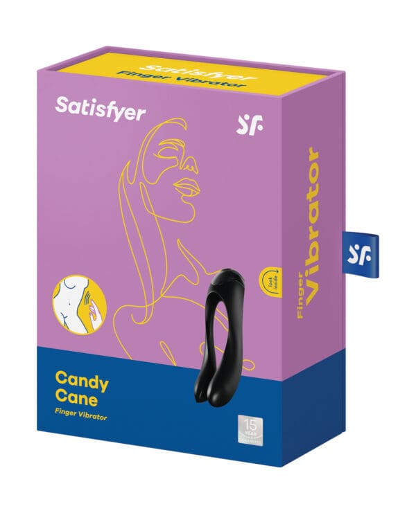 Satisfyer Candy Cane Finger Vibrator - Black - Image 5