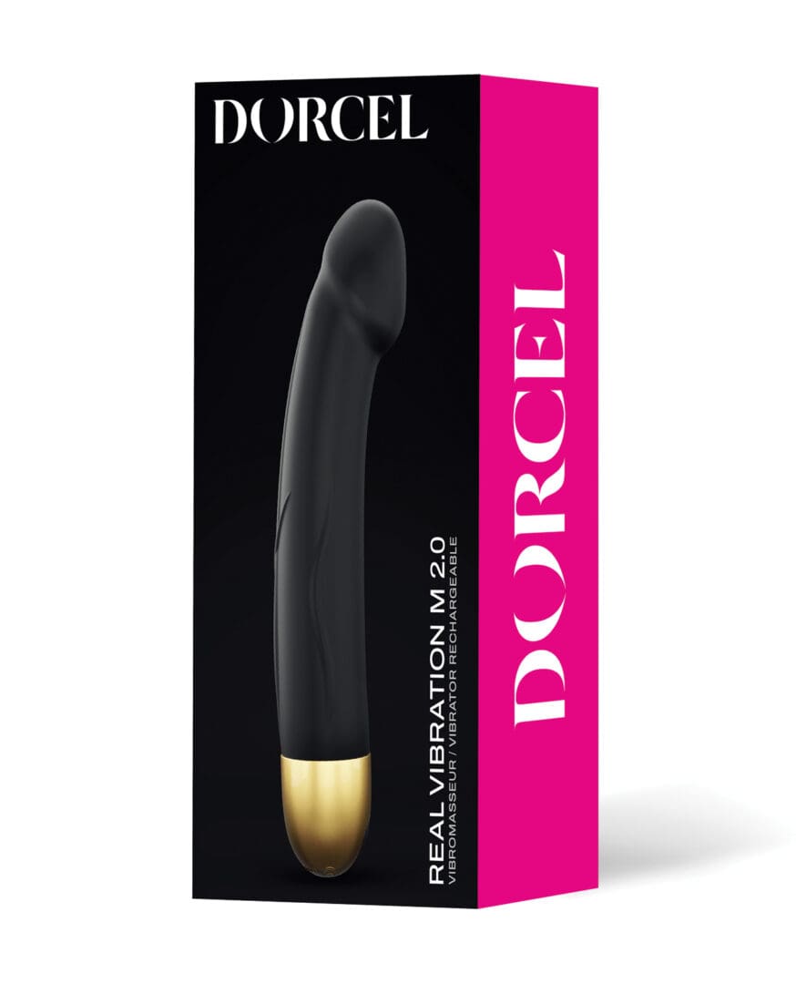 Dorcel Real Vibration M 8.6" Rechargeable Vibrator 2.0 - Black/Gold