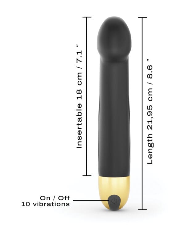 Dorcel Real Vibration M 8.6" Rechargeable Vibrator 2.0 - Black/Gold - Image 5
