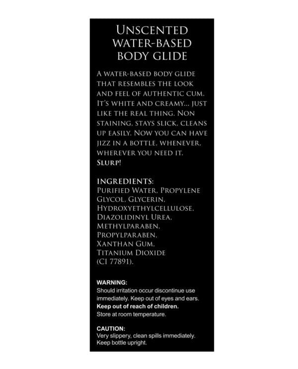 Master Series Unscented Jizz Water Based Body Glide - 34oz - Image 3