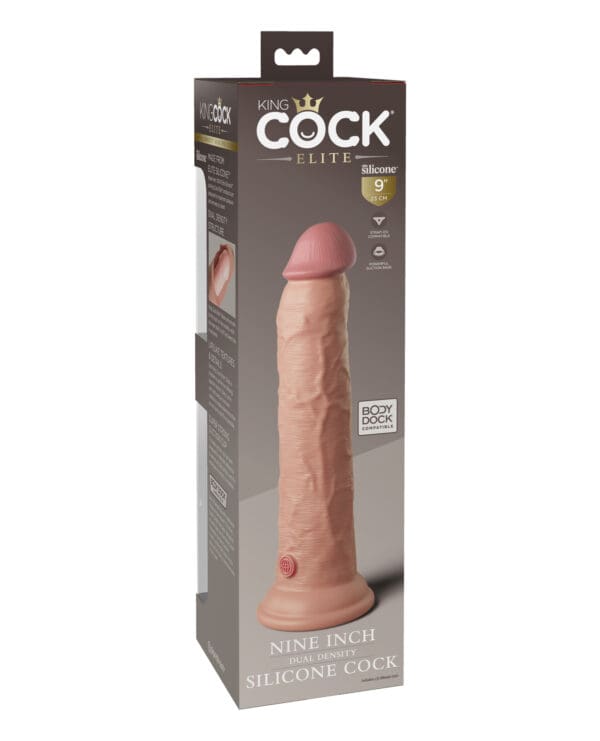King Cock Elite 9" Dual Density Silicone Cock - Light - Image 2