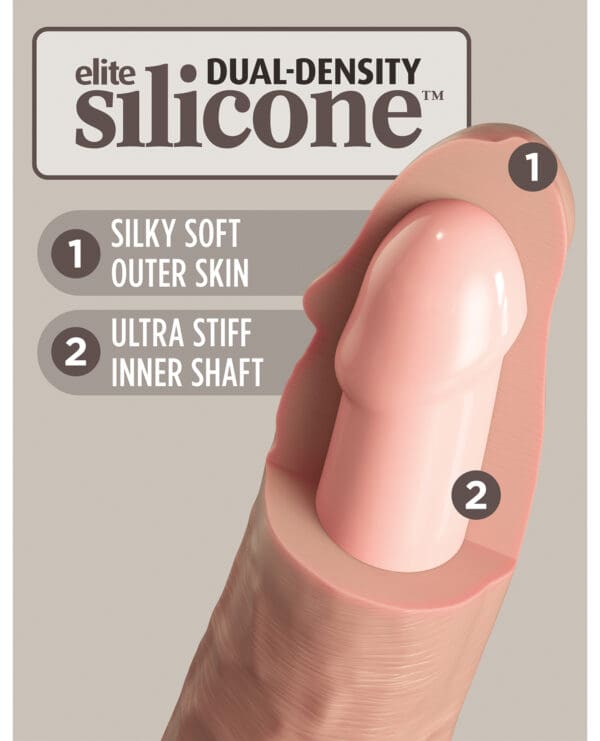 King Cock Elite 9" Dual Density Silicone Cock - Light - Image 5