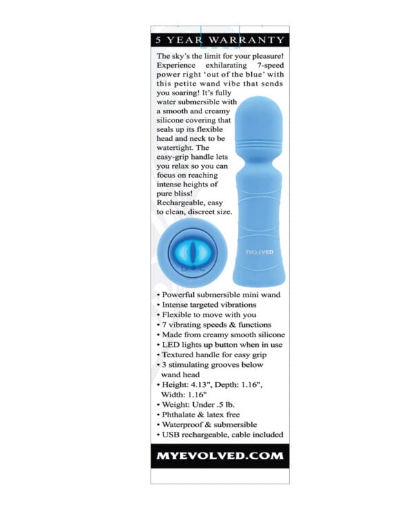 Evolved Out of The Blue Vibrating Mini Wand - Blue - Image 2