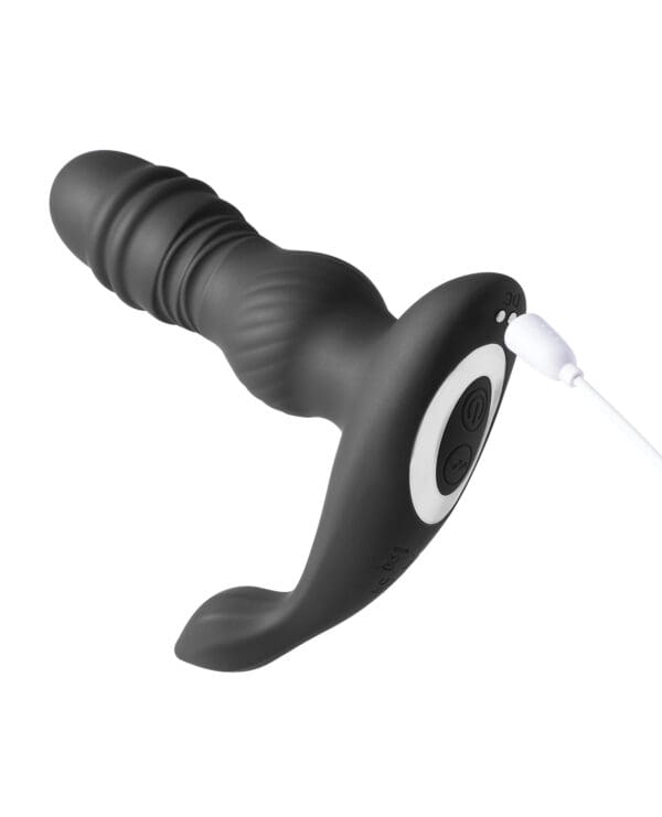 Jaden Thrusting Prostate Massager Vibrating Butt Plug Anal Sex Toy - Black - Image 3