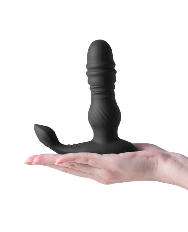 Jaden Thrusting Prostate Massager Vibrating Butt Plug Anal Sex Toy - Black - Image 4