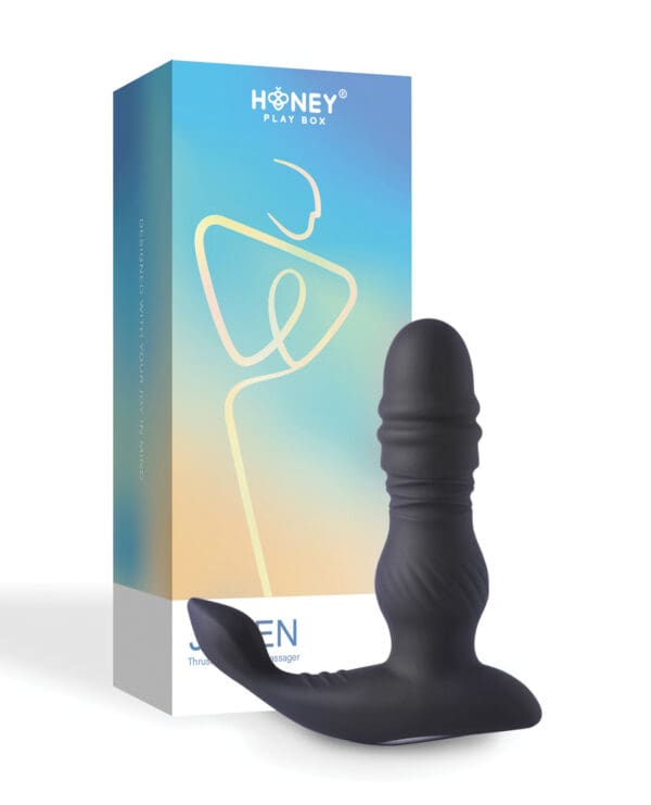 Jaden Thrusting Prostate Massager Vibrating Butt Plug Anal Sex Toy - Black - Image 5