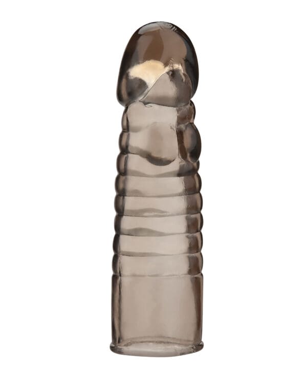 Blue Line C & B 6" Ribbed Realistic Penis Enhancing Sleeve Extension - Smoke - Image 3