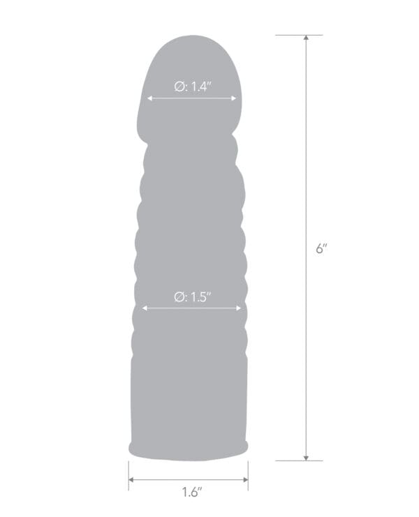 Blue Line C & B 6" Ribbed Realistic Penis Enhancing Sleeve Extension - Smoke - Image 4