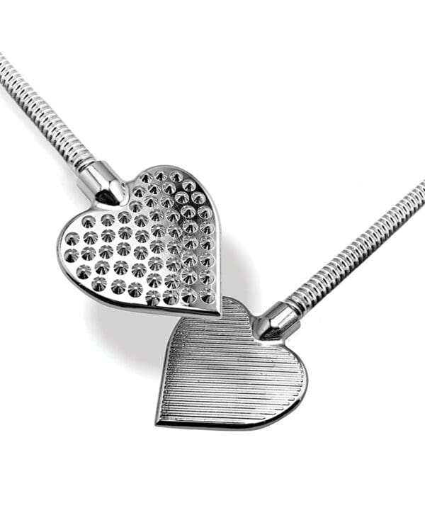 Nixie Flaming Heart Riding Crop - Silver - Image 2