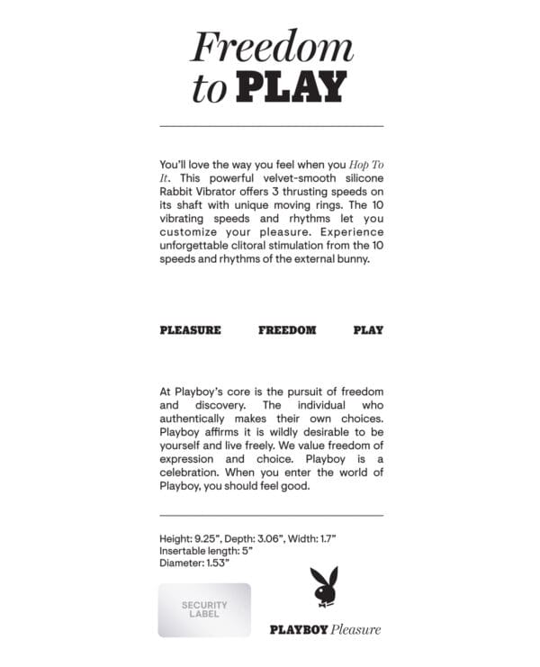 Playboy Pleasure Hop To It Rabbit Vibrator - Acai - Image 2