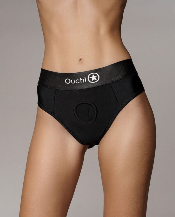 Shots Ouch Vibrating Strap On Thong w/Removable Rear Straps - Black XS/S - Image 3