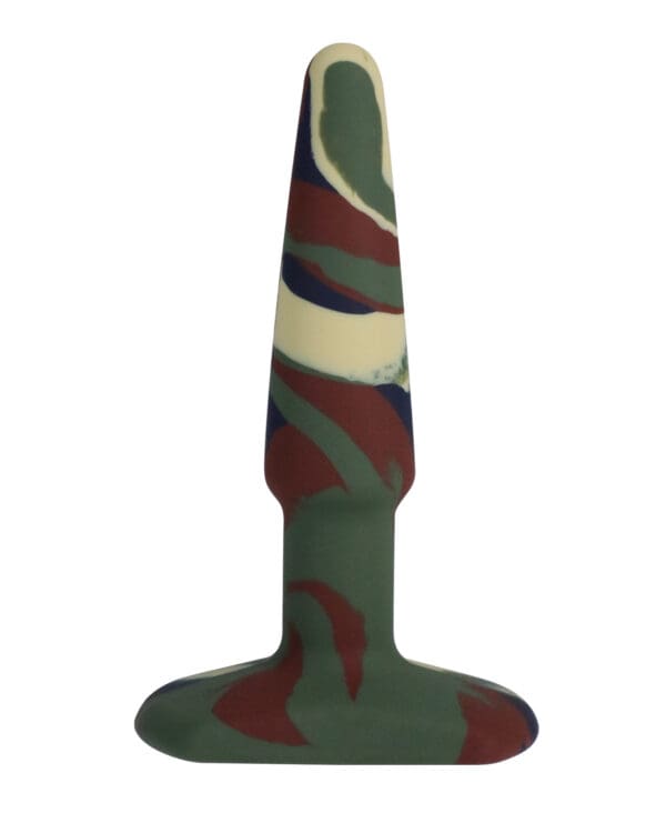 A Play 4" Groovy Silicone Anal Plug - Camouflage - Image 2
