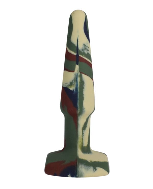 A Play 4" Groovy Silicone Anal Plug - Camouflage - Image 3