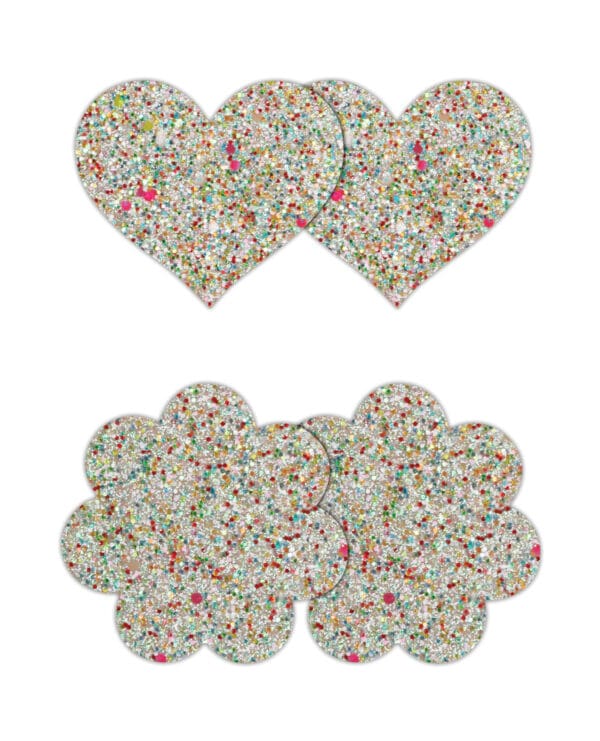 Pretty Pasties Heart & Flower Glow in the Dark - 2 Pair - Image 3