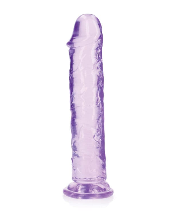 Shots RealRock Crystal Clear 9" Straight Dildo w/Suction Cup - Purple - Image 2