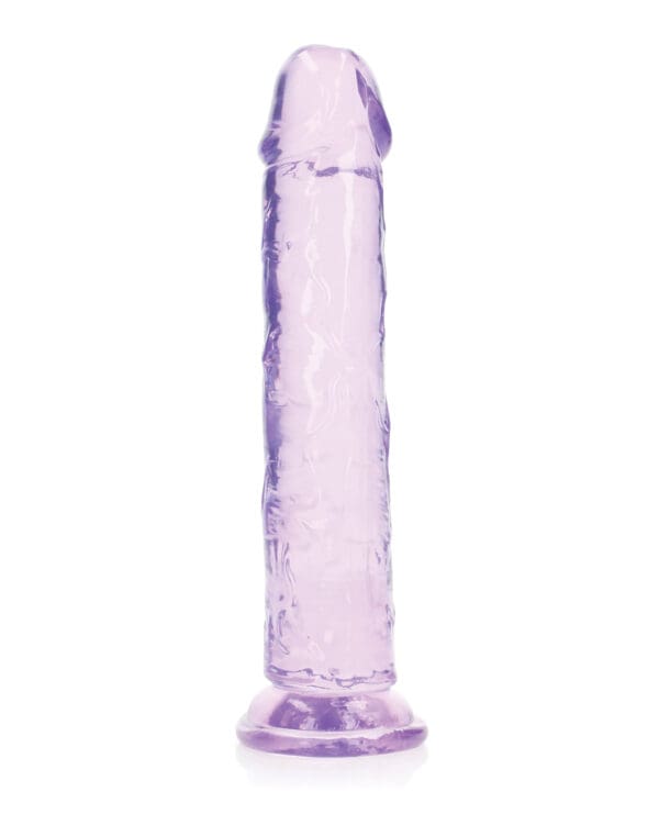 Shots RealRock Crystal Clear 9" Straight Dildo w/Suction Cup - Purple - Image 3