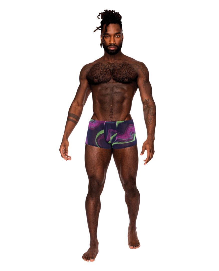 Galactic Sheer Poly Spandex Mini Short Multi Color MD
