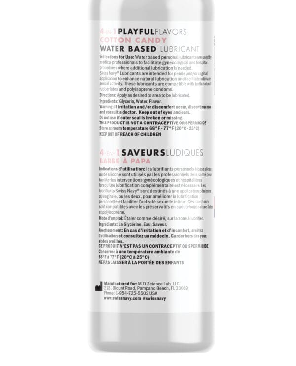 Swiss Navy 4 in 1 Playful Flavors Cotton Candy - 4 oz - Image 2