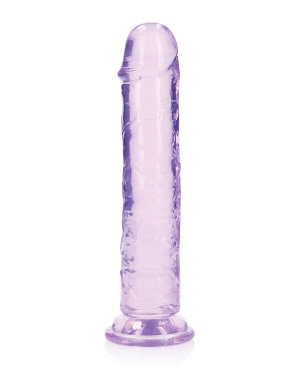 Shots RealRock Crystal Clear 8" Straight Dildo w/Suction Cup - Purple - Image 2