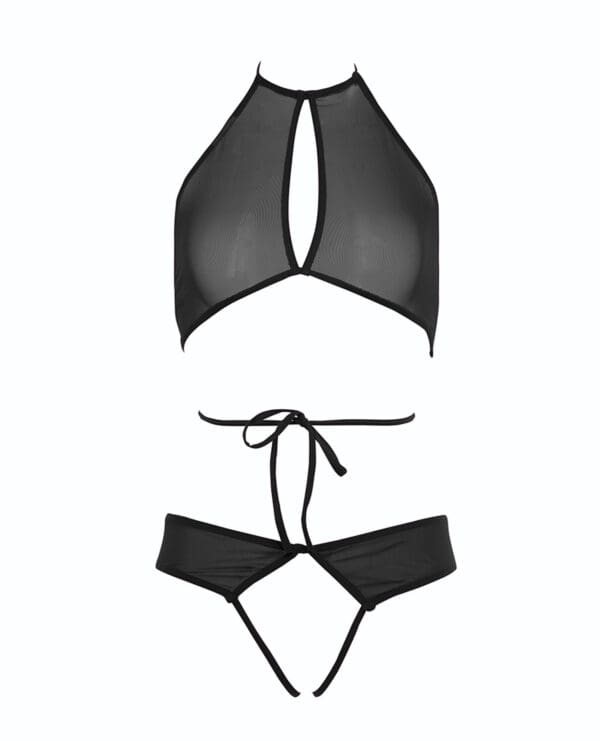 Allure Marley Mesh Peek A Boo Top & Open Panty Black S/M - Image 4
