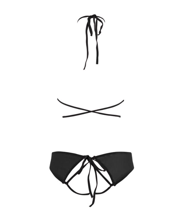 Allure Marley Mesh Peek A Boo Top & Open Panty Black S/M - Image 5
