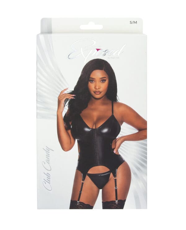 Club Candy Basque & Cheeky Panty Black S/M - Image 4