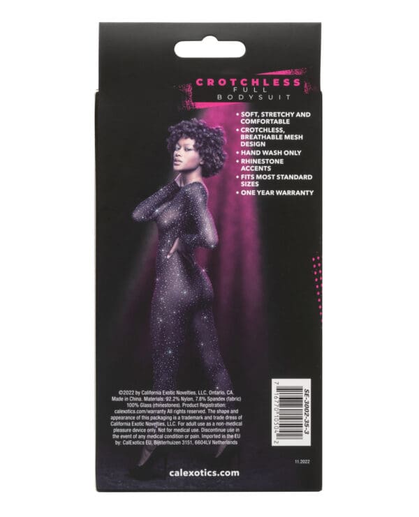 Radiance Crotchless Full Body Suit Black O/S - Image 2