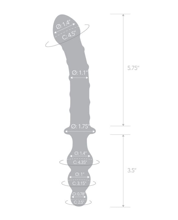 Glas 10" Twister Dual Ended Dildo - Blue - Image 5