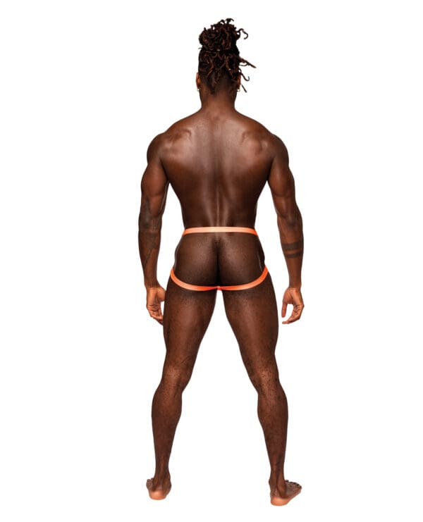 Rude Awakening Mesh Ring Jock Neon Orange S/M - Image 2