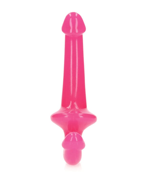 Shots RealRock 6" Strapless Strap On Glow in the Dark - Neon Pink - Image 3