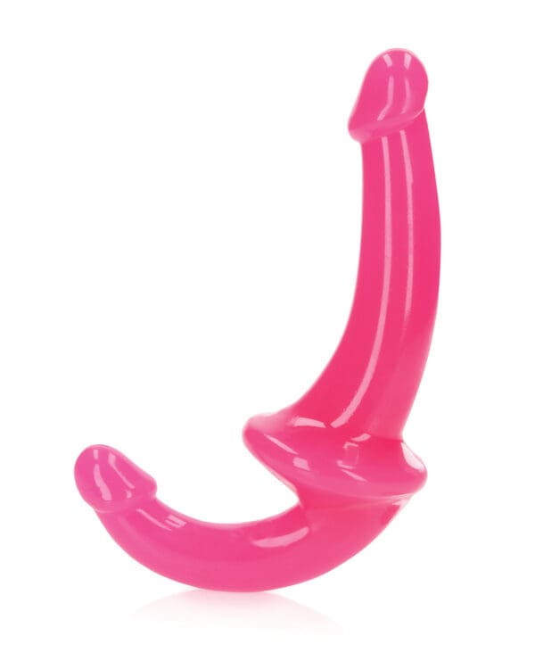 Shots RealRock 6" Strapless Strap On Glow in the Dark - Neon Pink - Image 4