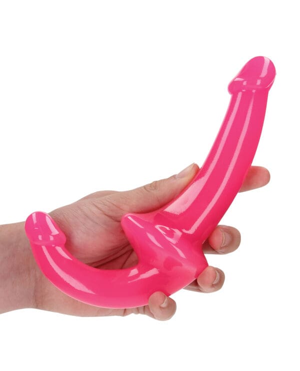 Shots RealRock 6" Strapless Strap On Glow in the Dark - Neon Pink - Image 5