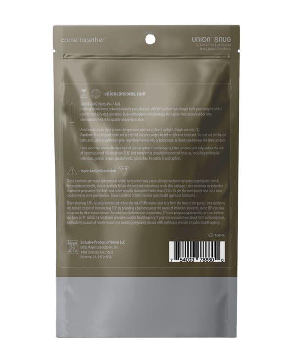 Union Snug Condom - Pack of 12 - Image 2
