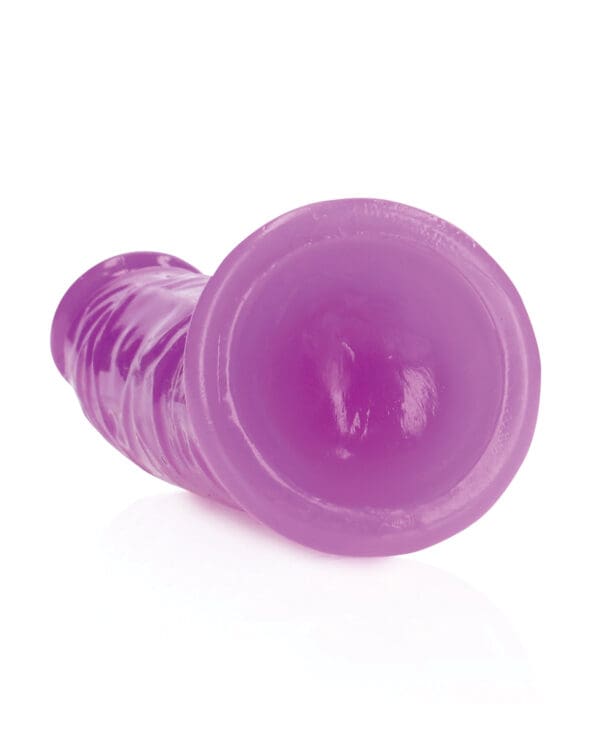 Shots RealRock 6" Slim Dildo Glow in the Dark - Neon Purple - Image 5