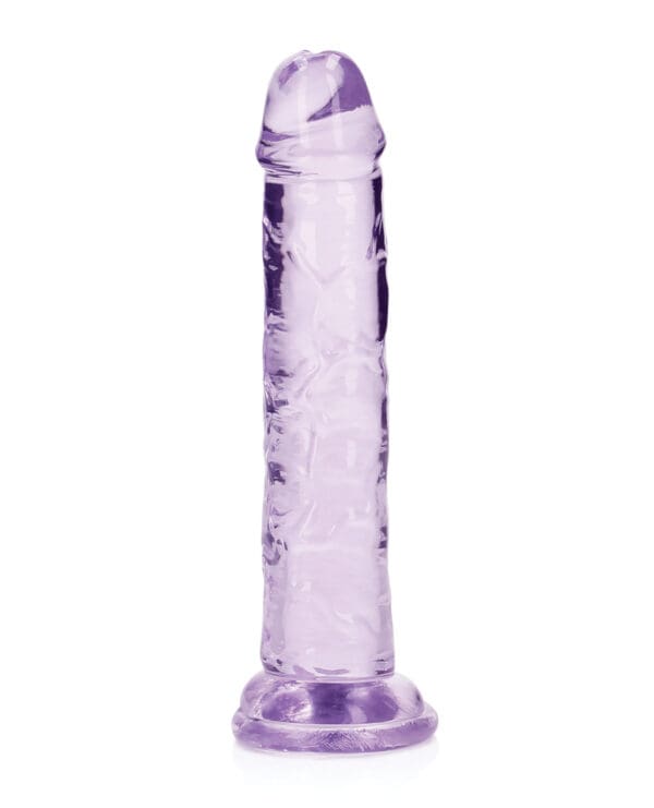 Shots RealRock Crystal Clear 6" Straight Dildo w/Suction Cup - Purple - Image 2