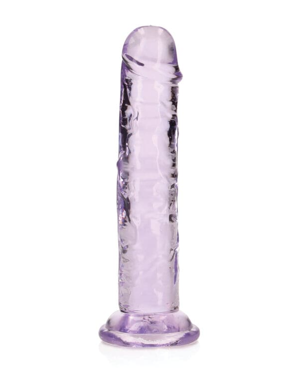 Shots RealRock Crystal Clear 6" Straight Dildo w/Suction Cup - Purple - Image 3