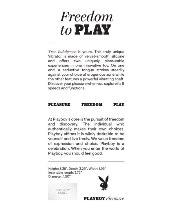 Playboy Pleasure True Indulgence Vibrator - Deep Teal - Image 2