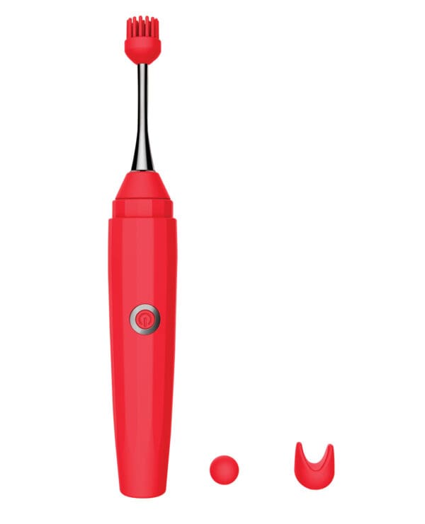 Luv Inc. Orgasm Pen w/Three Attachments - Red - Image 3