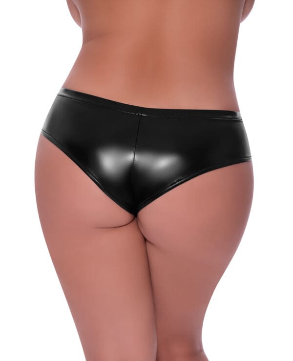 Club Candy Low Rise Split Crotch Boy Short Black QN - Image 2