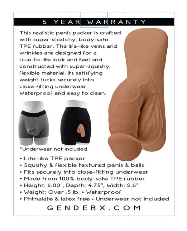 Gender X 4" Packer - Tan - Image 2