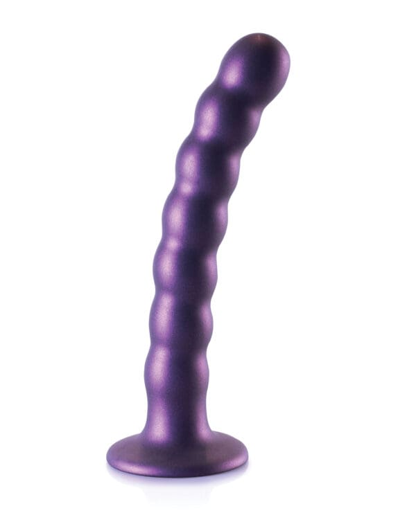 Shots Ouch 6.5" Beaded G-Spot Dildo - Metallic Purple - Image 2