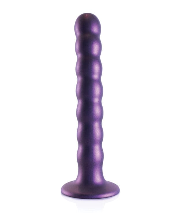Shots Ouch 6.5" Beaded G-Spot Dildo - Metallic Purple - Image 3
