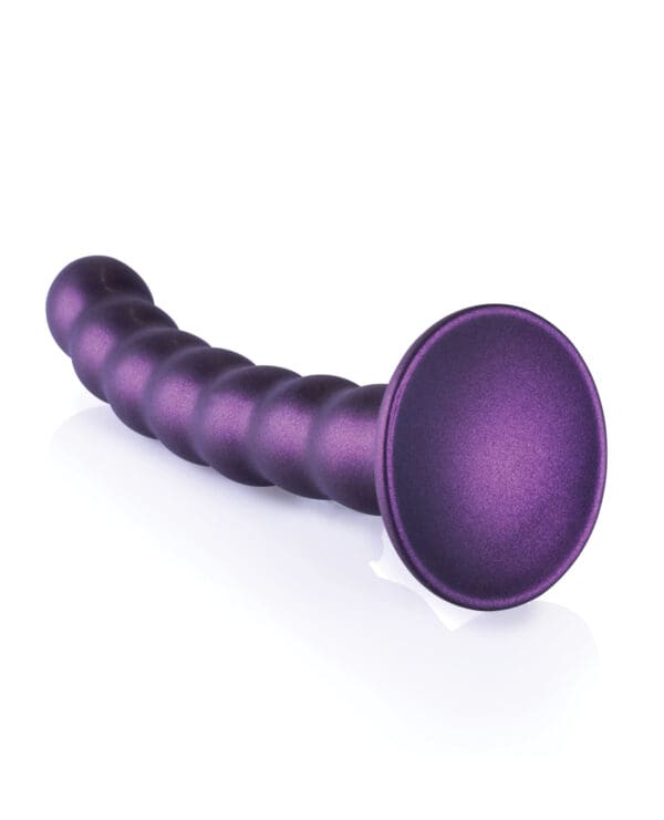 Shots Ouch 6.5" Beaded G-Spot Dildo - Metallic Purple - Image 4