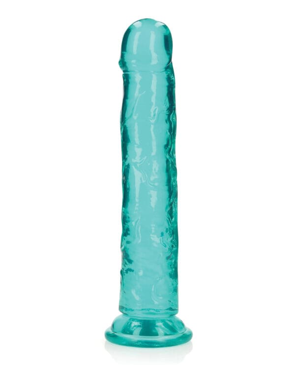 Shots RealRock Realistic Crystal Clear 10" Straight Dildo - Turquoise - Image 2