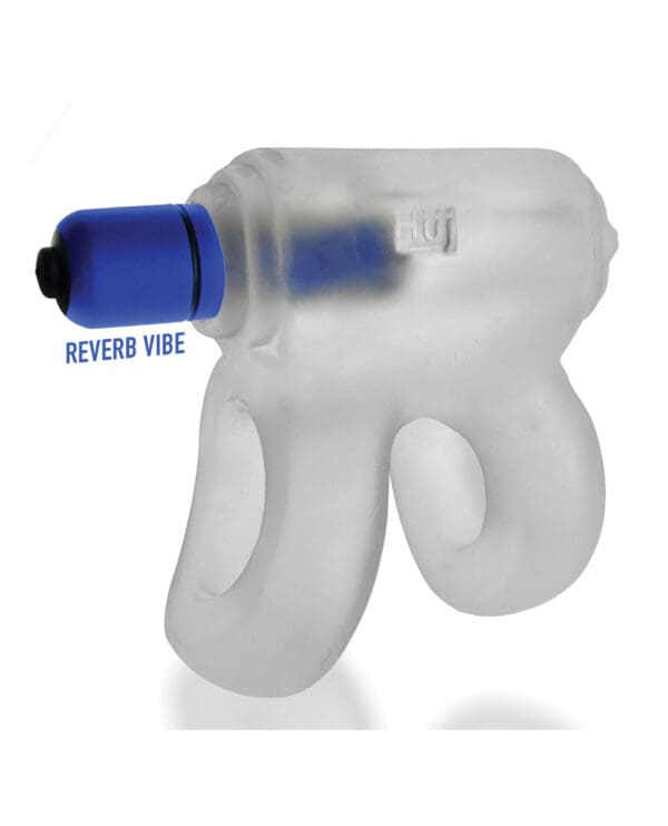 Hunkyjunk Revhammer Shaft Vibe Ring - Clear Ice w/Blue Vibe - Image 3